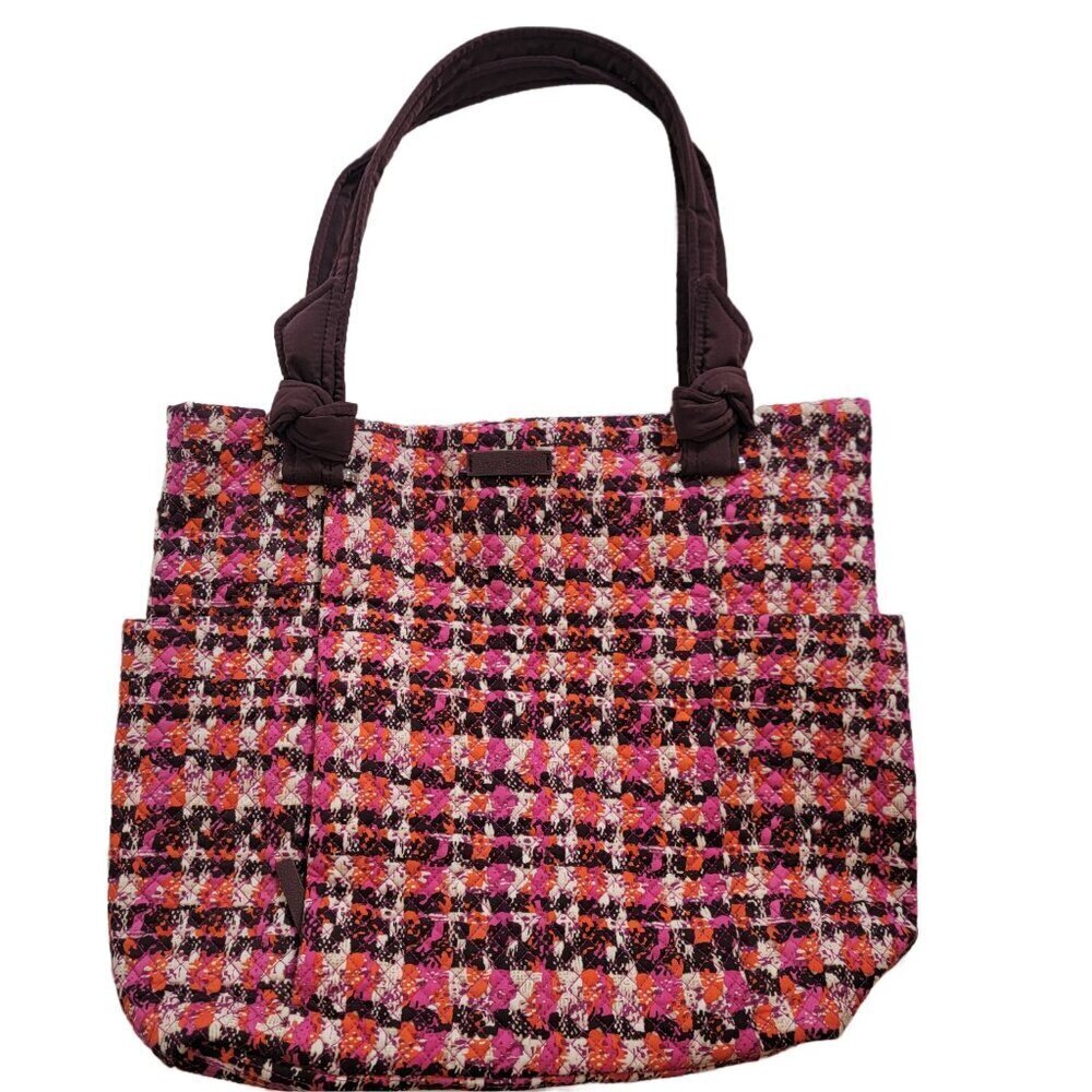 Vera Bradley Signature Cotton Hadley Tote Bag in Houndstooth Tweed